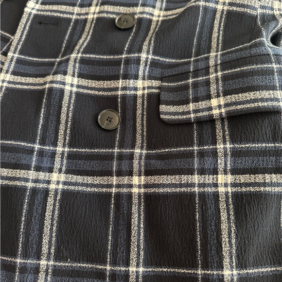 Whistles- NWT Black and Navy Multi Check Double Breasted Plaid Blazer Jacket - Picture 6 of 8